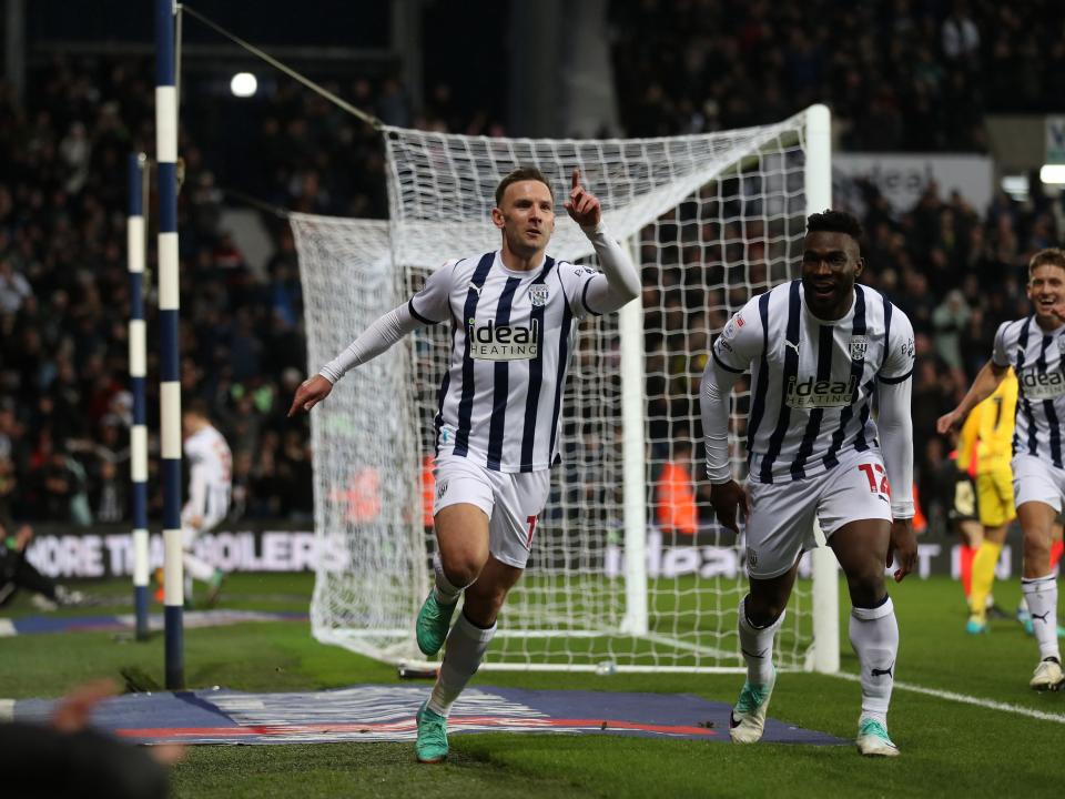 Andi Weimann celebrates scoring against Blues