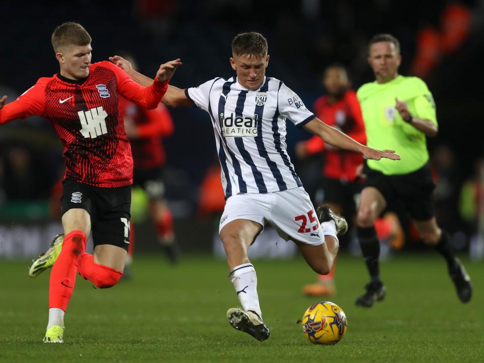 Callum Marshall on the ball against Blues