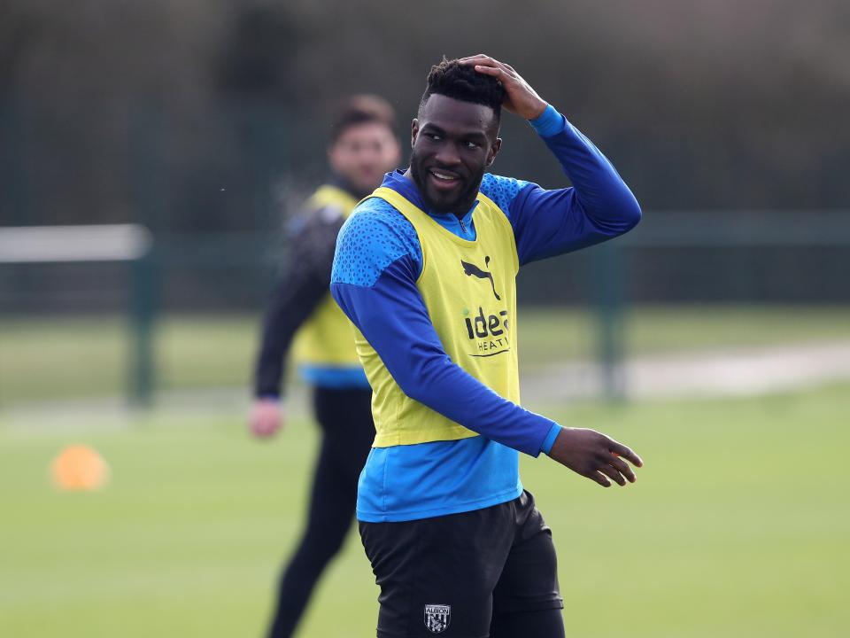 Daryl Dike smiling during a training session