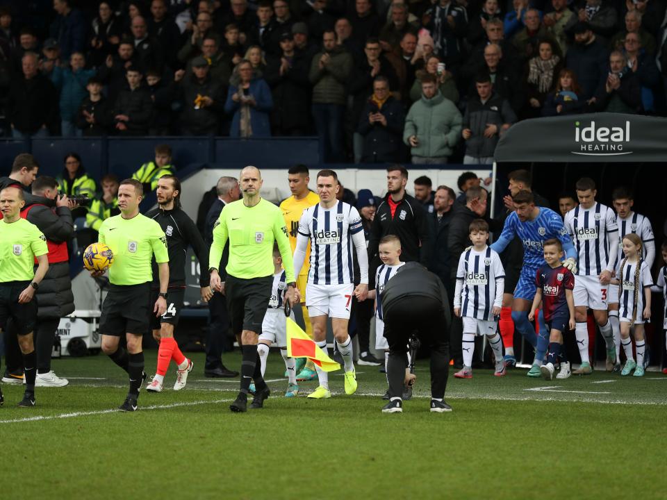 Albion players walk out of the tunnel ahead of kick-off at The Hawthorns