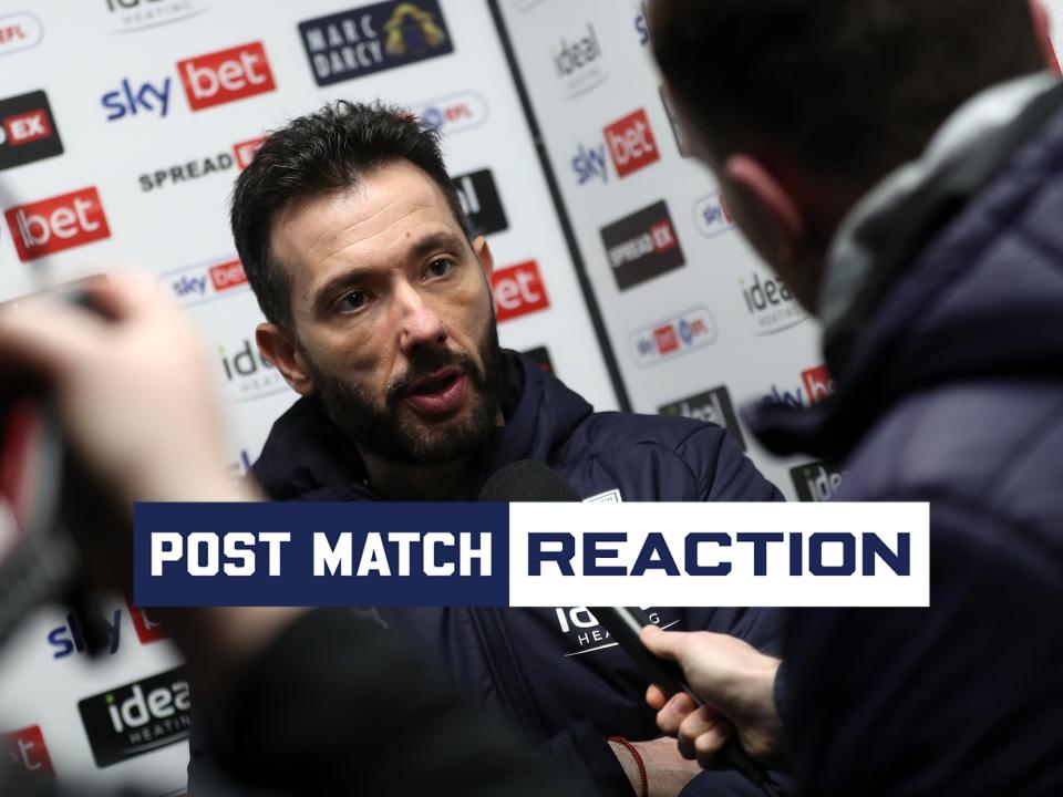 Carlos Corberán is interviewed after Albion's game against Cardiff 