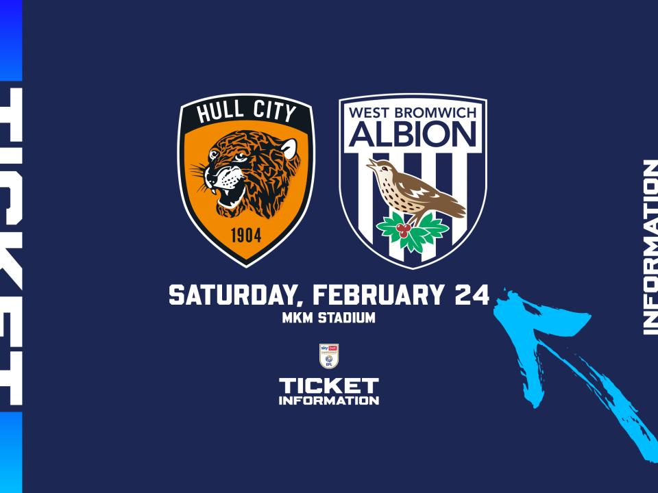 A ticket graphic displaying information for Albion's game against Hull