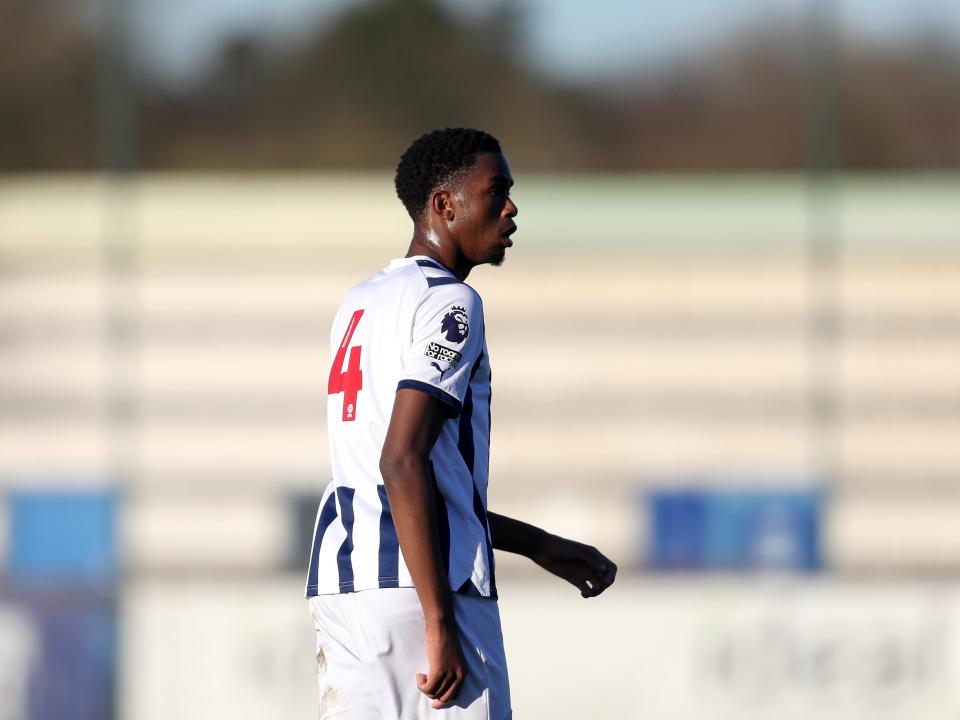 A photo of Kevin Mfuamba in the 2023/24 home kit