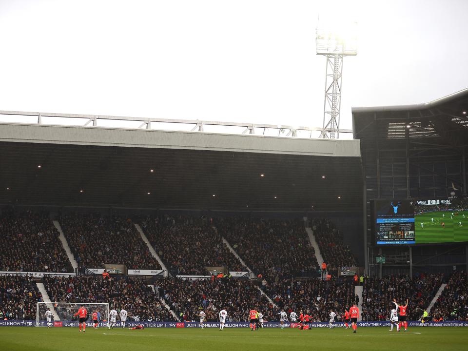 A general view of match action from Albion v Blues