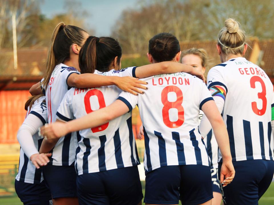 Albion Women players, in home colours.