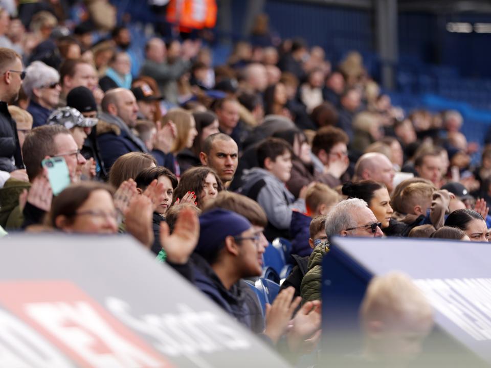 A general view of Albion fans watching the open training session at The Hawthorns