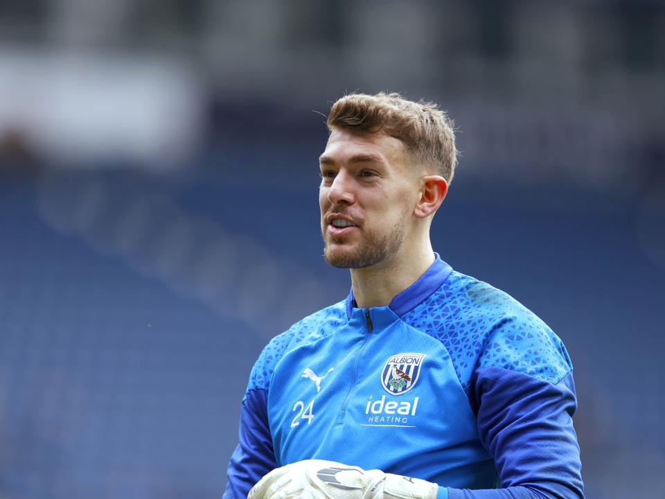 Alex Palmer smiling during a training session at The Hawthorns