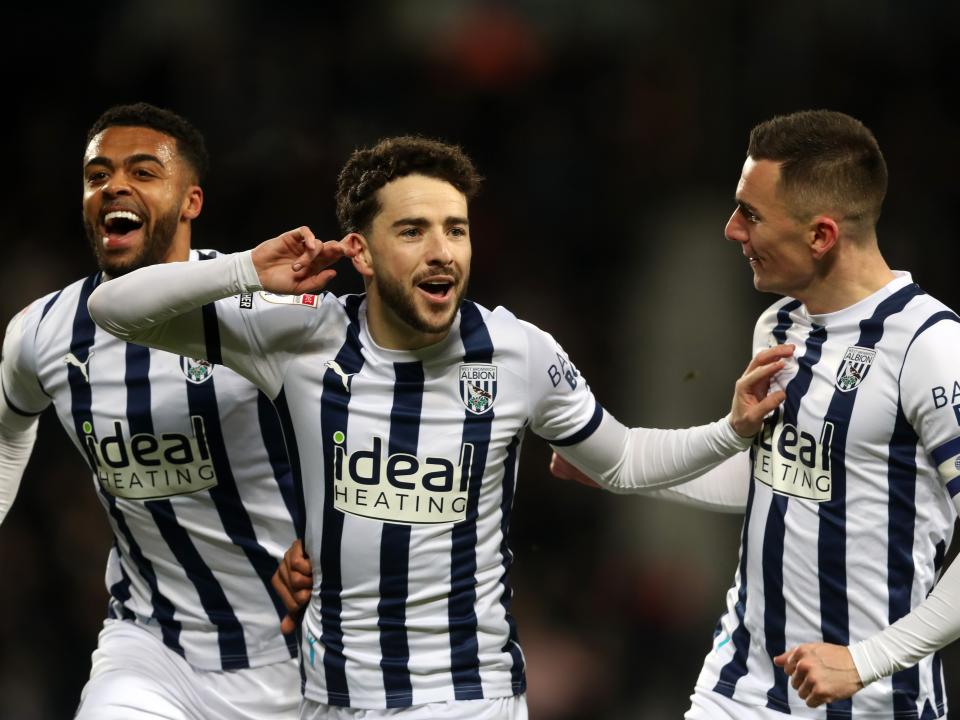 Mikey Johnston celebrates his goal against Coventry with Darnell Furlong and Jed Wallace