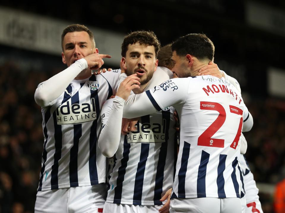 Mikey Johnston celebrates his goal against Coventry with Jed Wallace and Alex Mowatt