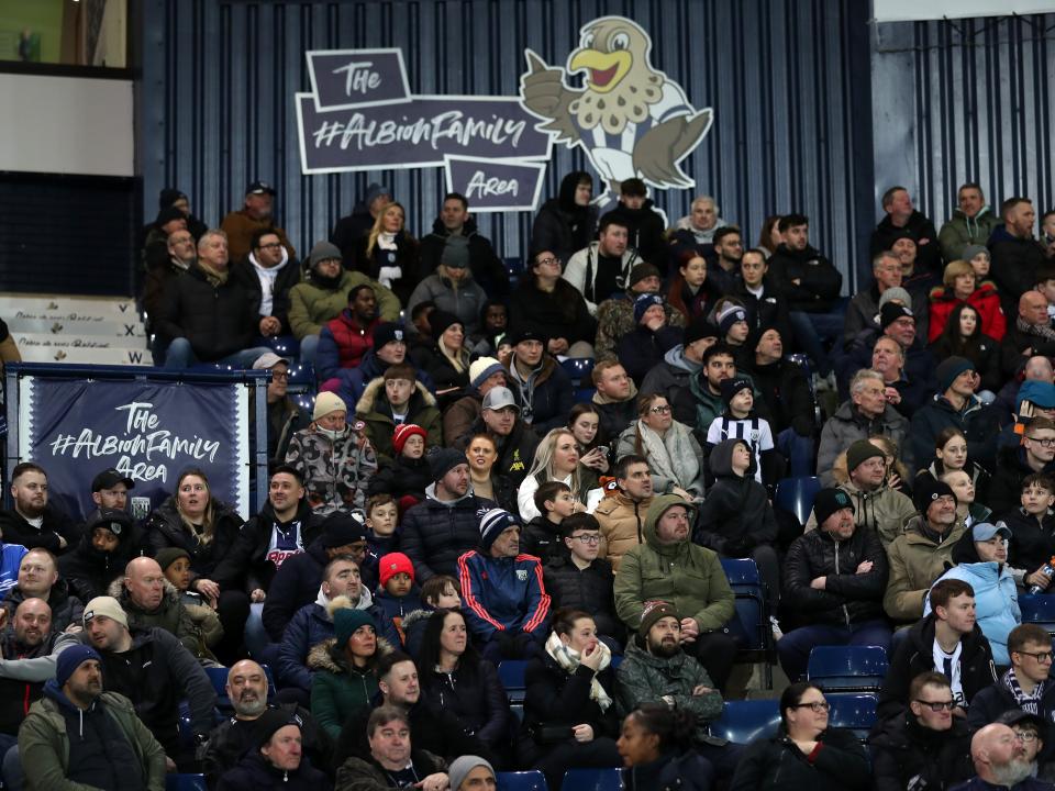 Albion fans in the Family Area at The Hawthorns during the game against Coventry 