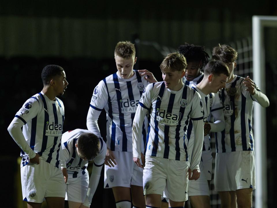 Several Albion PL2 players celebrate a goal
