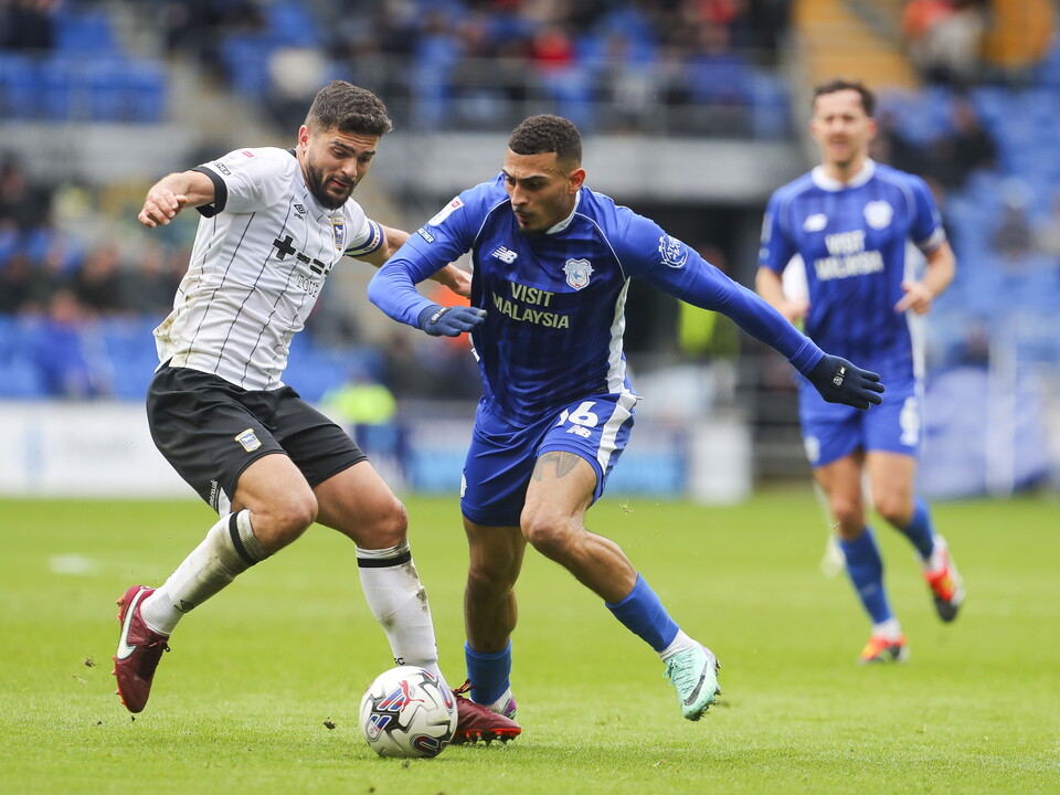 A photo of Albion man Karlan Grant in action for loan club Cardiff City against Ipswich Town