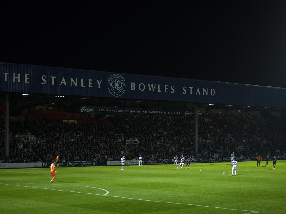 A general view of the Stan Bowles stand at Loftus Road while the QPR v Albion game was happening 