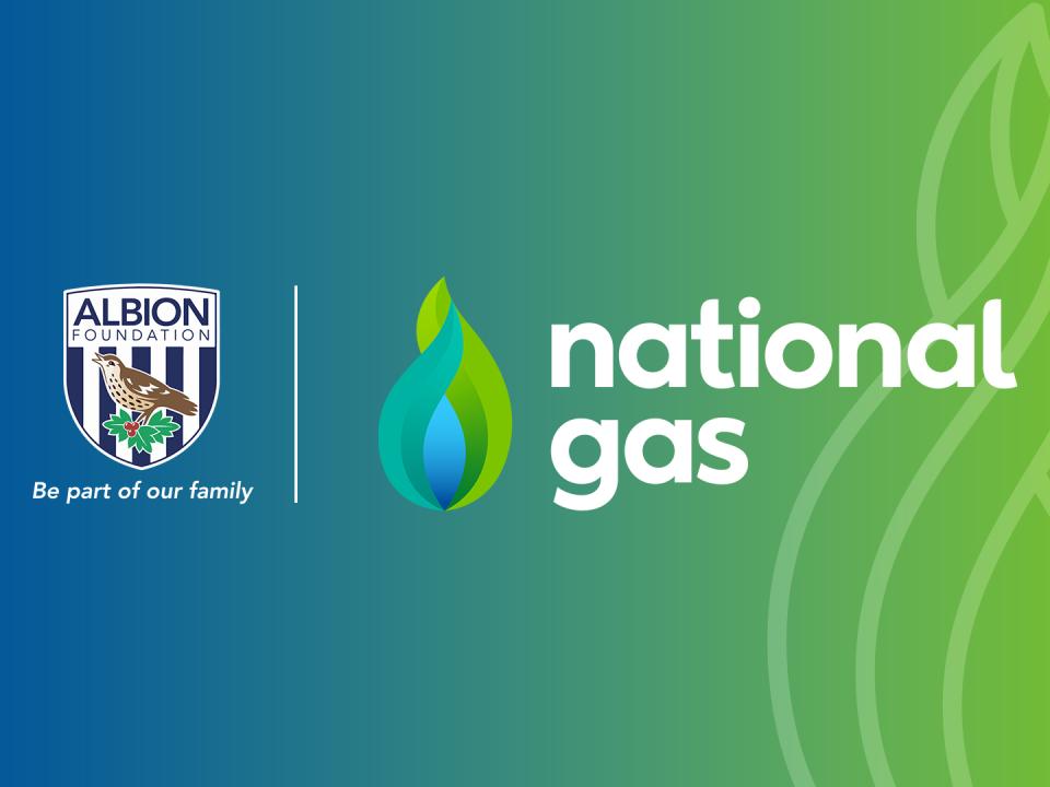 The Albion Foundation logo alongside the National Gas logo with National Gas branding