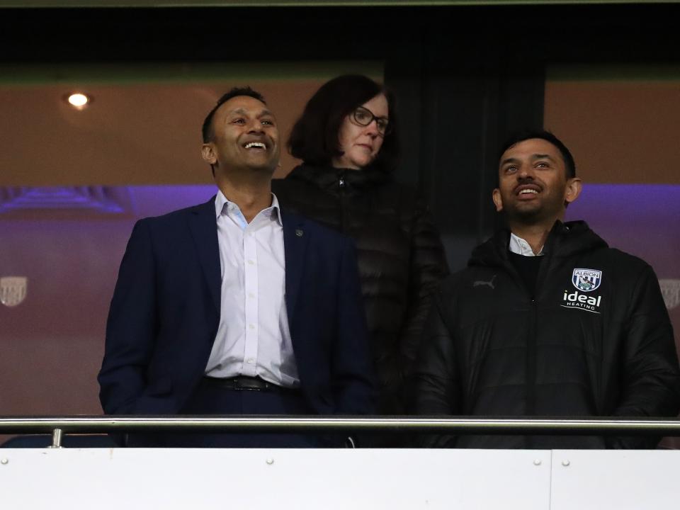 Shilen Patel stood in the directors balcony at The Hawthorns before the game against Rotherham