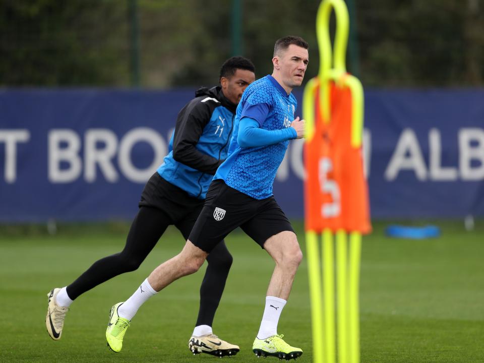 Albion players in training.