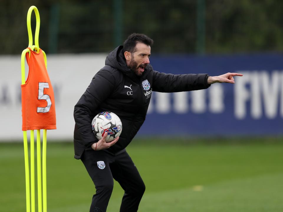 Albion players in training.