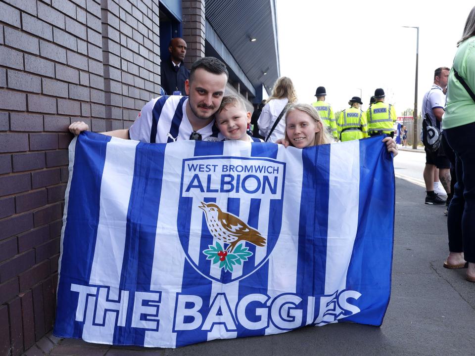 A general view of Albion supporters outside the stadium before the match against Southampton at The Hawthorns