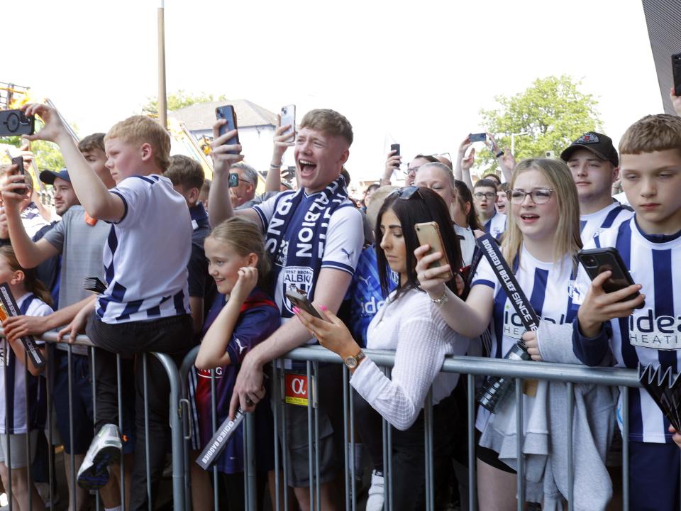 A general view of Albion supporters outside the stadium before the match against Southampton at The Hawthorns
