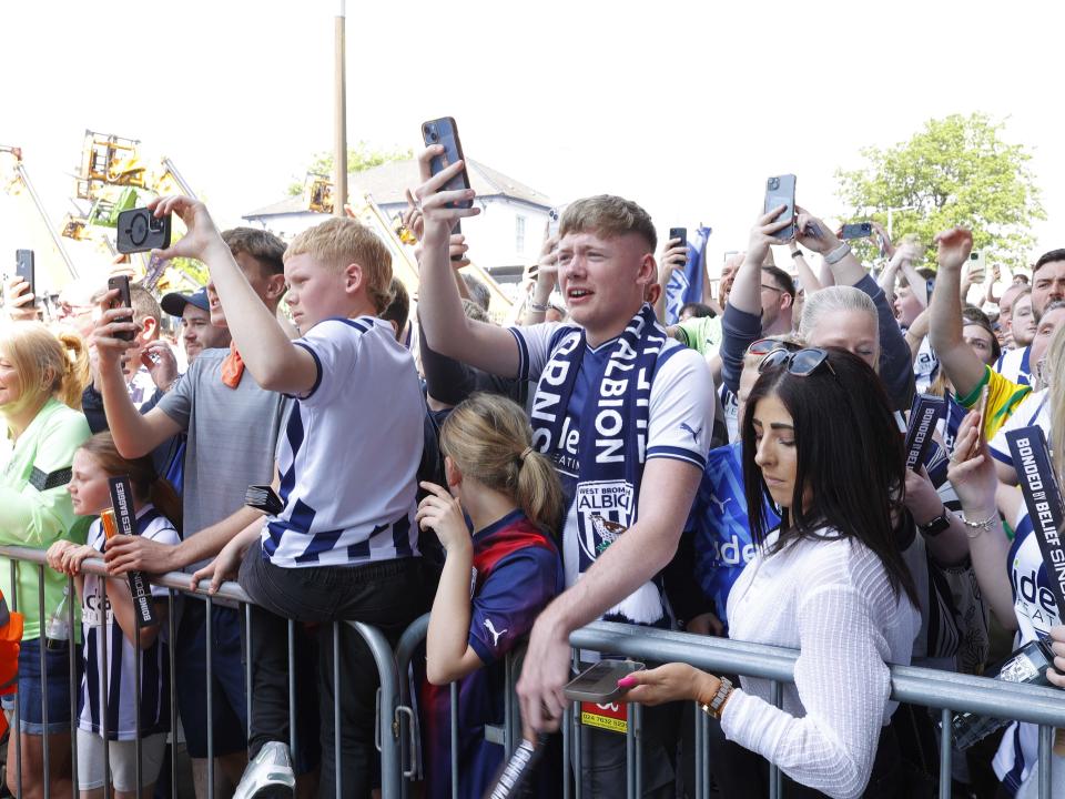 A general view of Albion supporters outside the stadium before the match against Southampton at The Hawthorns