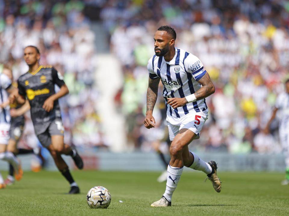 Kyle Bartley on the ball against Southampton at The Hawthorns 