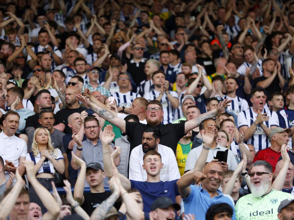 A general view of West Bromwich Albion fans cheering on their side against Southampton at The Hawthorns