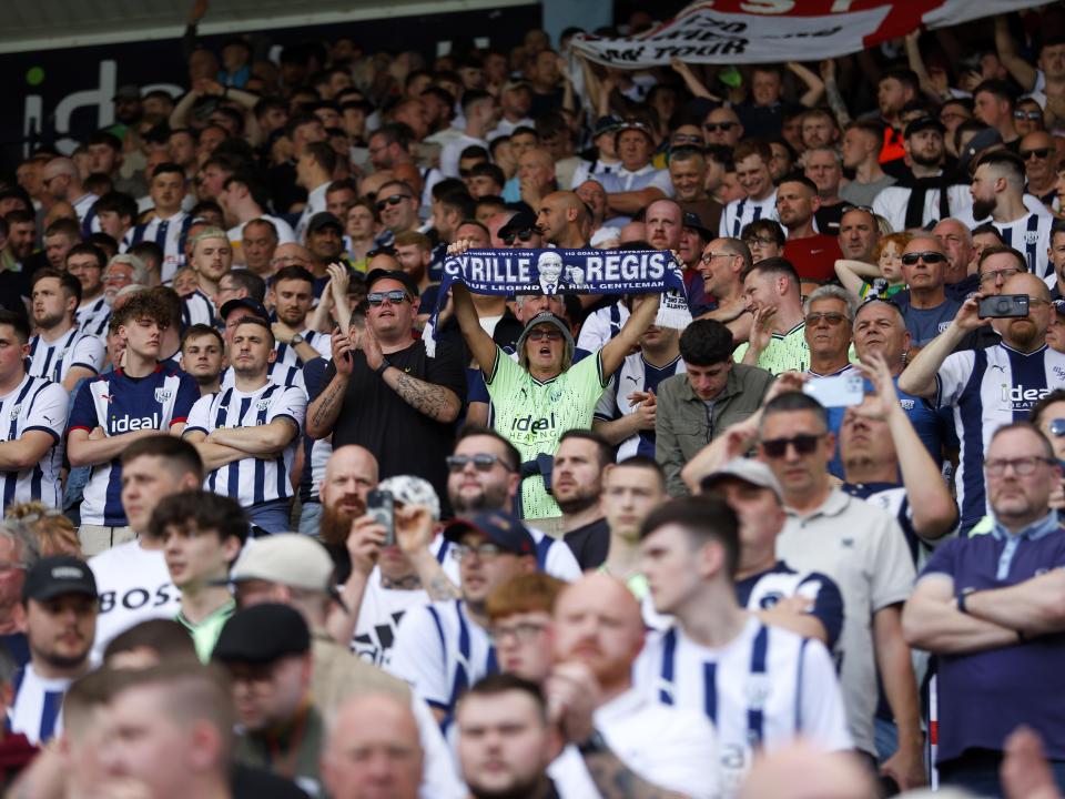 A general view of West Bromwich Albion fans cheering on their side against Southampton at The Hawthorns