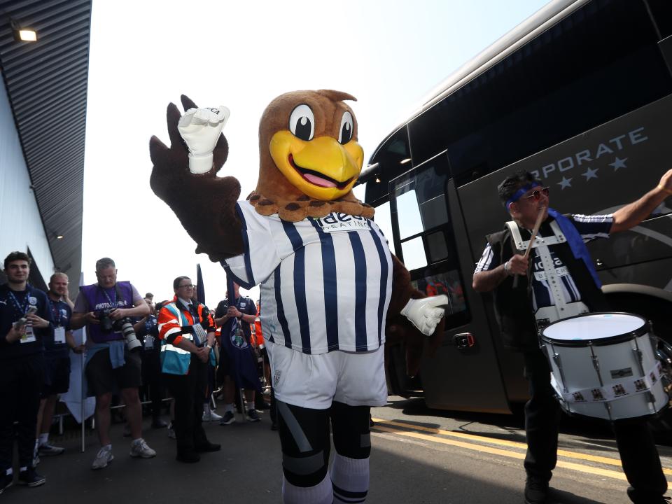 Baggie Bird dancing at The Hawthorns before the game against Southampton