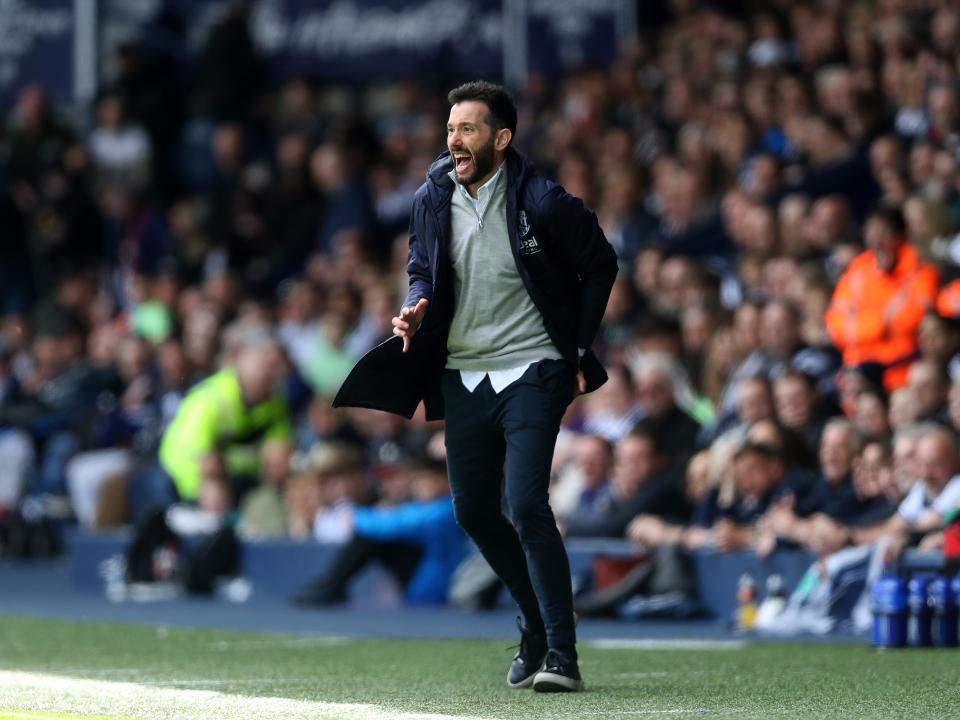 Carlos Corberán shouting on the sideline against Preston 