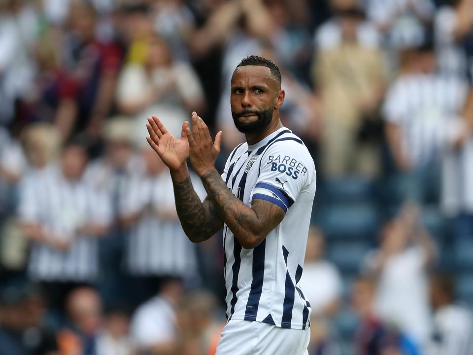 Kyle Bartley applauding supporters after the full-time whistle against Southampton