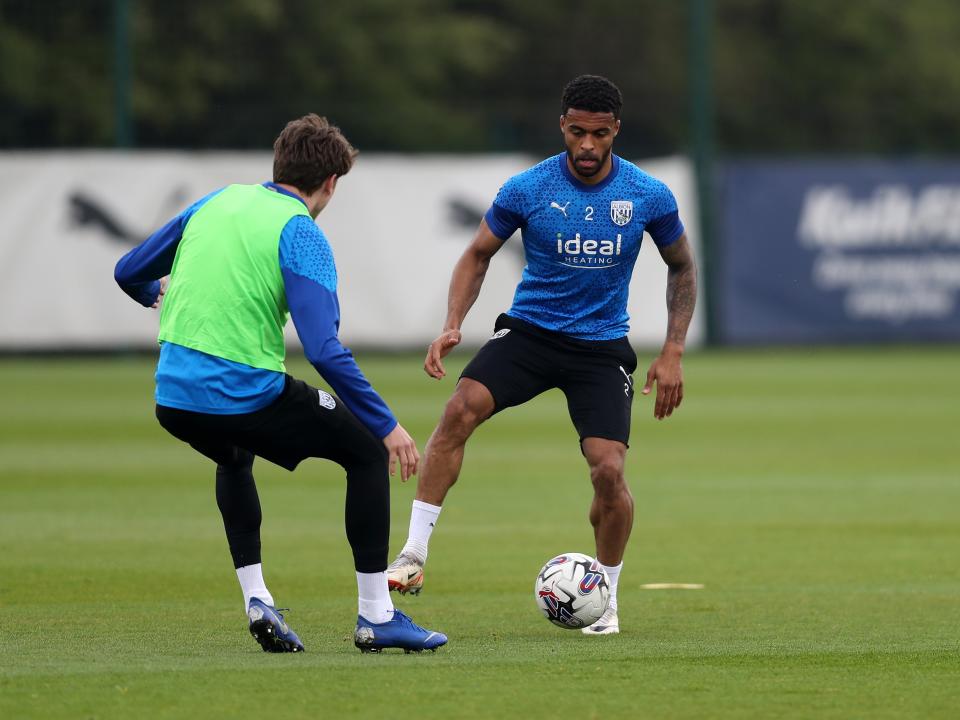 Darnell Furlong on the ball during a training session