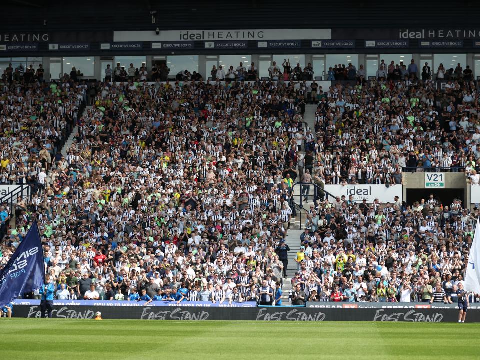 A general view of Albion fans in the stand at The Hawthorns before the game against Southampton 