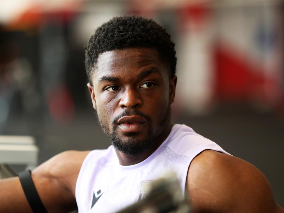 Josh Maja in the gym at St. George's Park