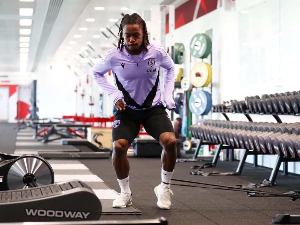 Brandon Thomas-Asante working in the gym at St. George's Park