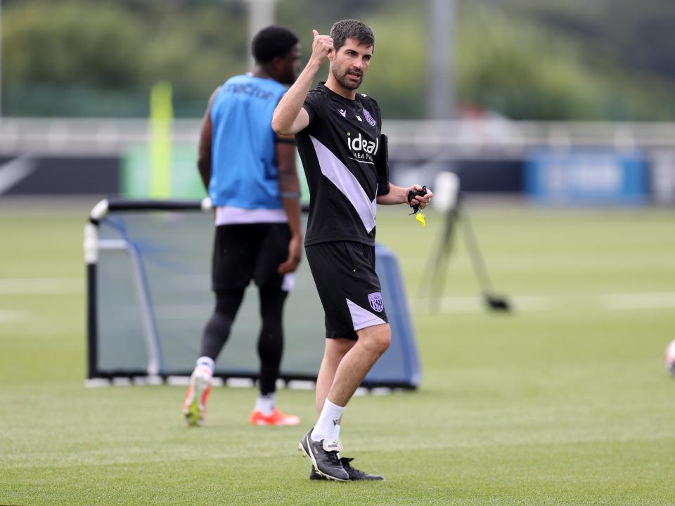 Coach Jorge Alarcon out on the training pitch at St. George's Park