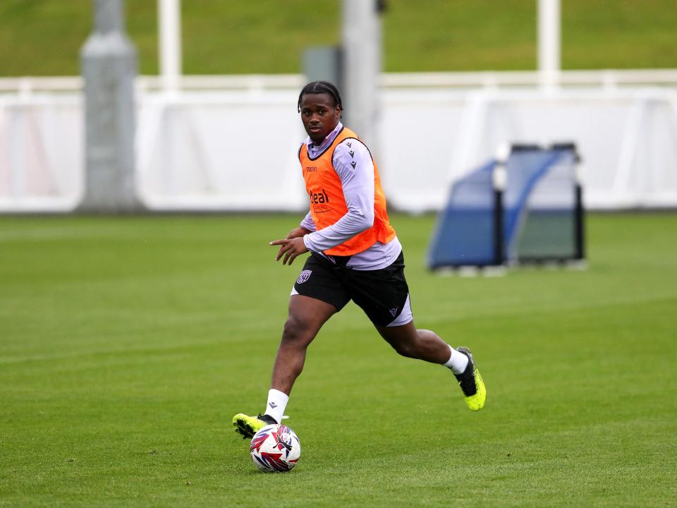 Reyes Cleary on the ball during a training session at St. George's Park