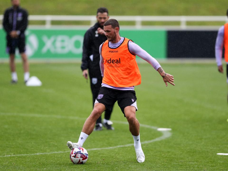 John Swift on the ball during a training session at St. George's Park