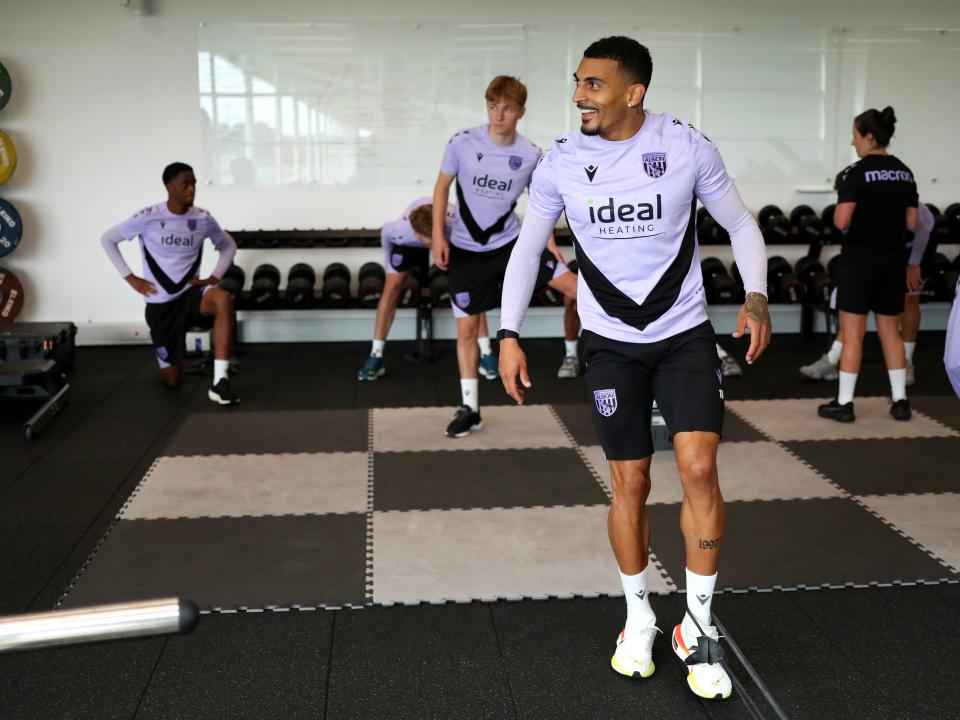 Karlan Grant smiling in the gym at St. George's Park