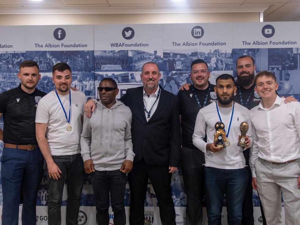 Albion's Blind team have a photo at the Disability Awards Evening.