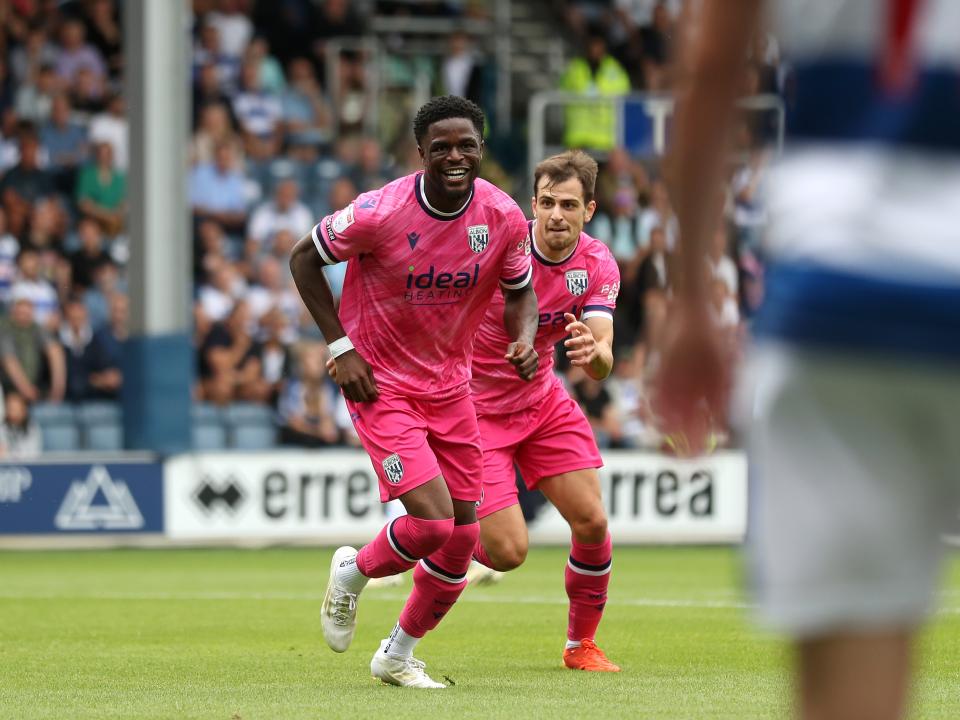 Josh Maja celebrates scoring his first goal at QPR 