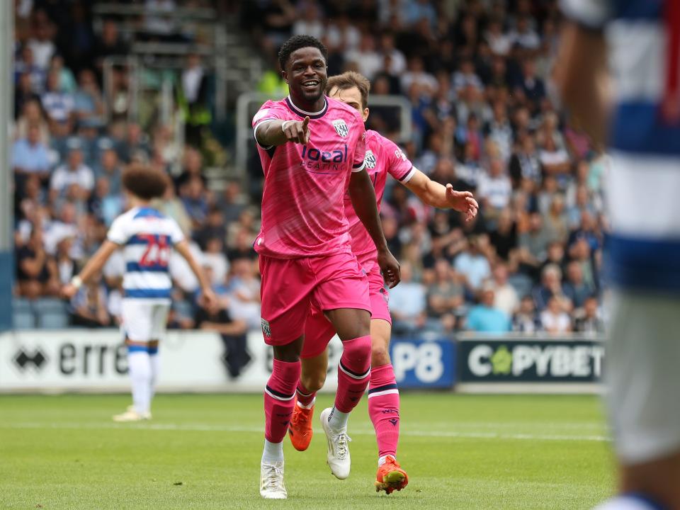 Josh Maja celebrates scoring his first goal at QPR 