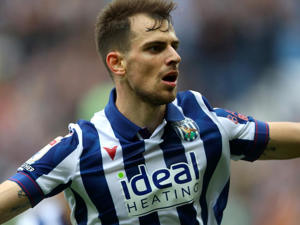 Jayson Molumby celebrates scoring against Swansea 