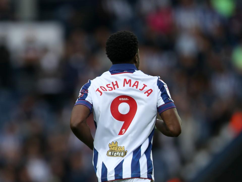 The back of Josh Maja with his name and number 9 on show 