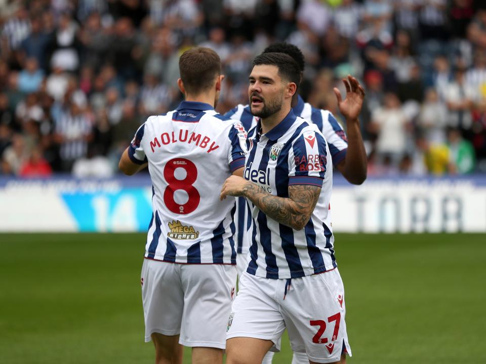Jayson Molumby and Alex Mowatt embrace before kick-off at The Hawthorns against Swansea 
