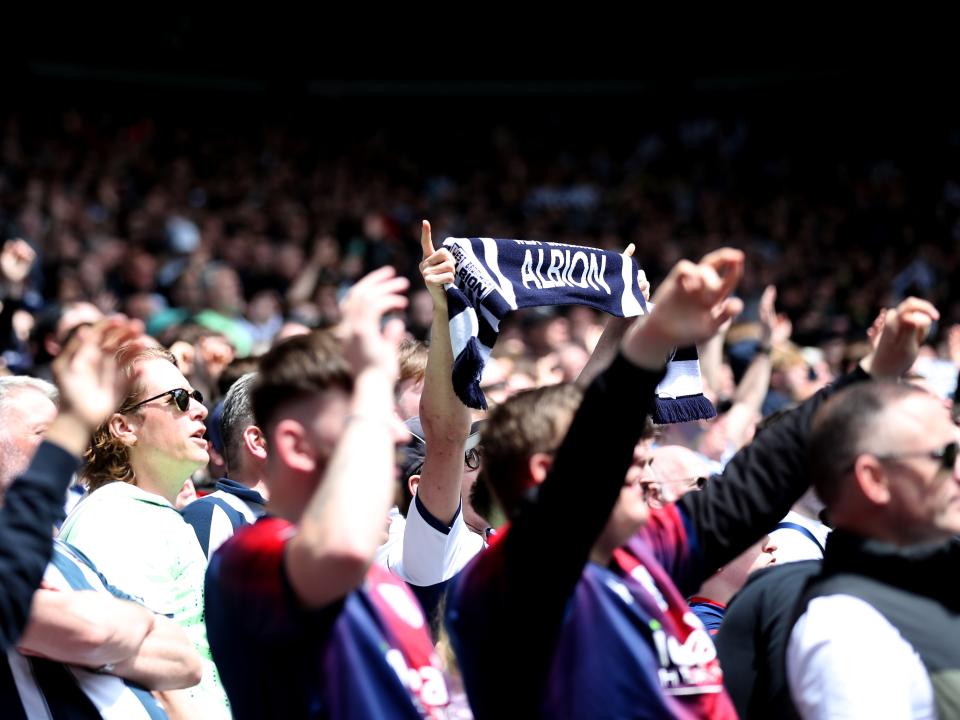 Albion fans supporting the team.