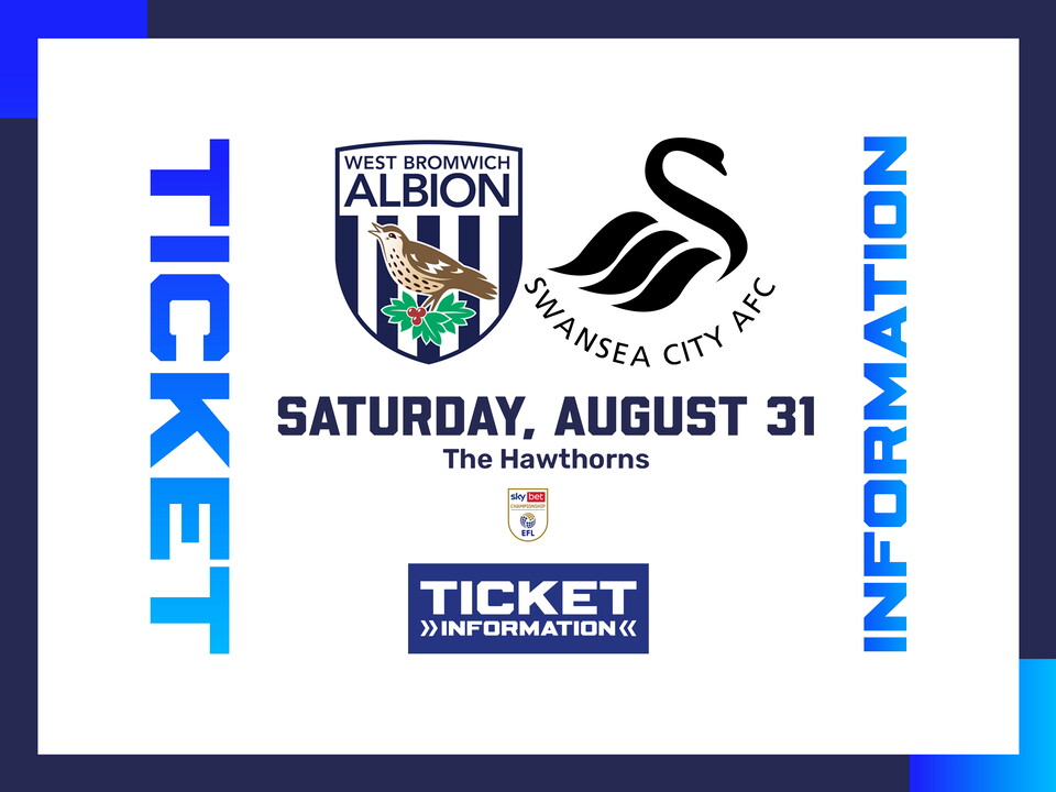 Ticket graphic for Albion's clash with Swansea City.