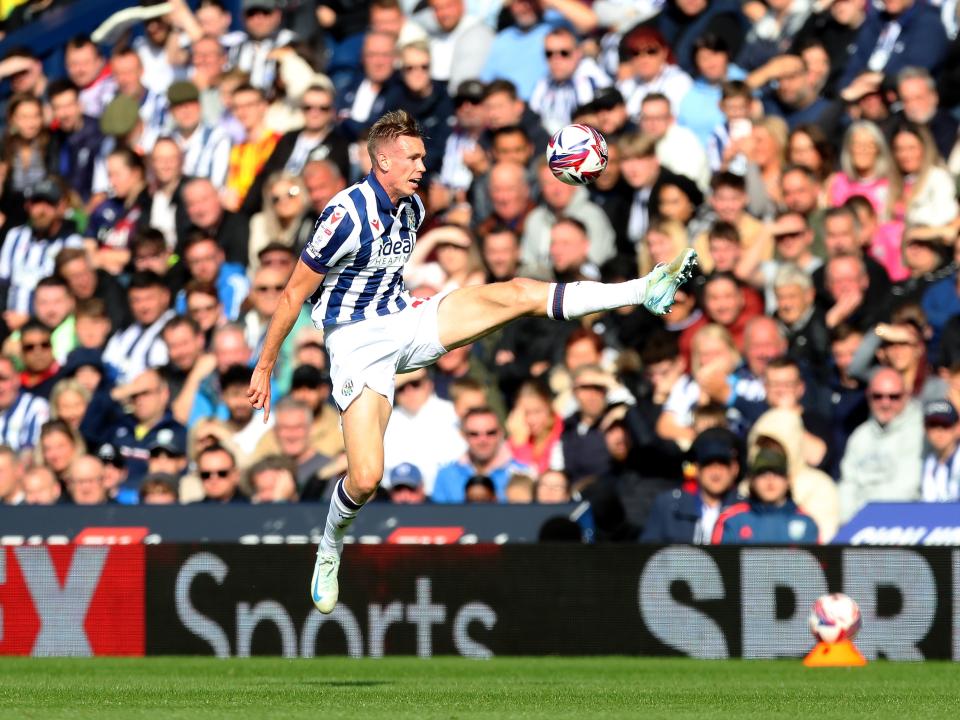 Torbjørn Heggem stretches to try and reach the ball against Plymouth