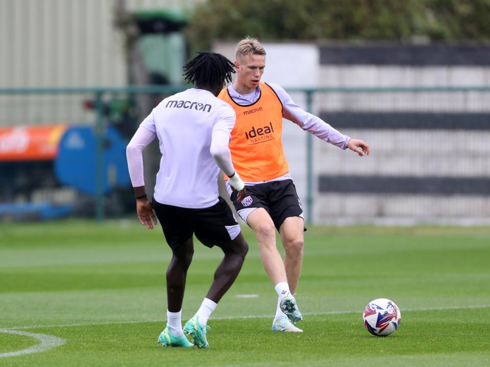Torbjørn Heggem on the ball during a training session 