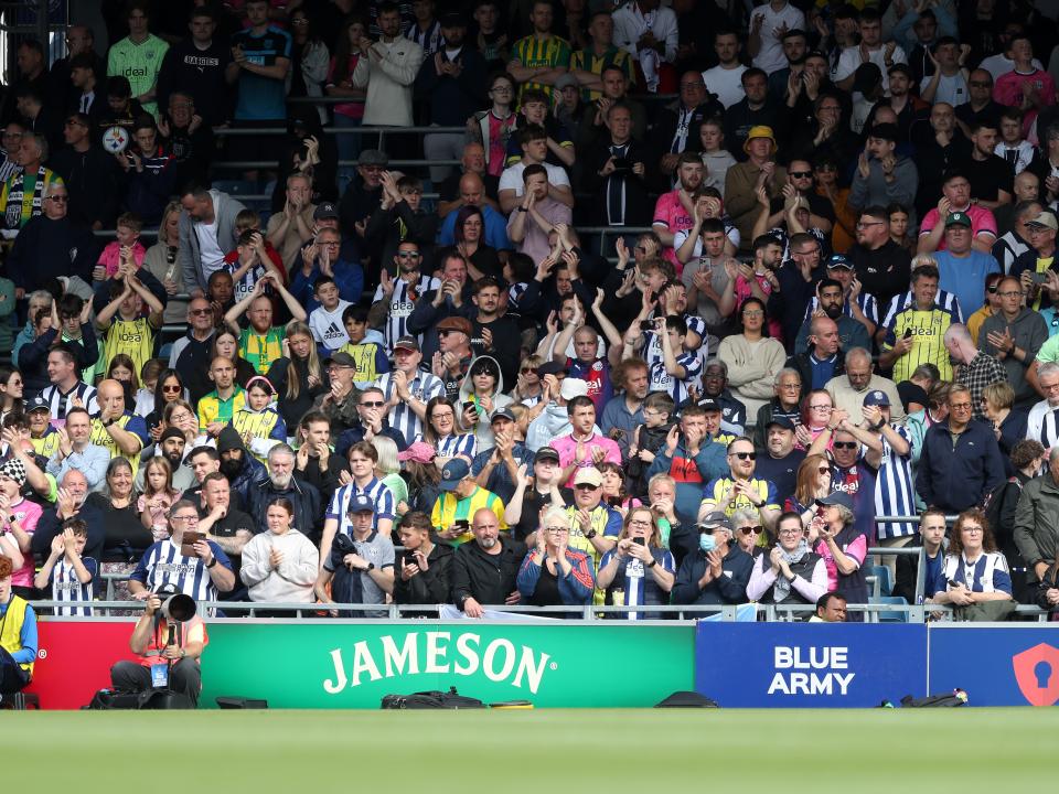 Albion fans at Fratton Park.