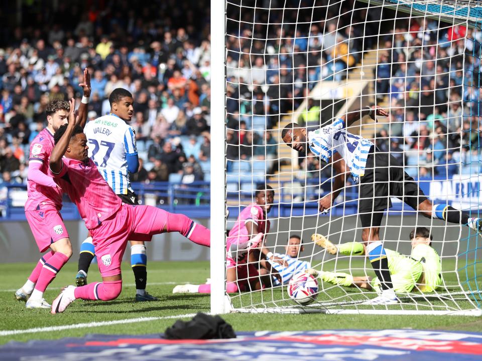 An image of Josh Maja scoring against Sheffield Wednesday
